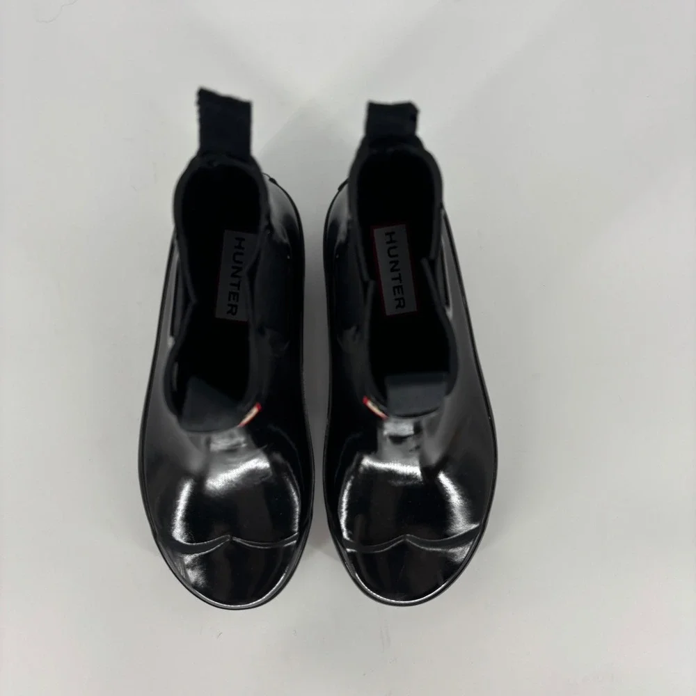 Hunter Original Gloss Chelsea Ankle Boots Black Kids Size 13 Rubber Waterproof